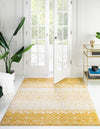 Mediterranean Lattice Collection Area Rug -  Casablanca (Ivory and Yellow) Square Ivory and Yellow  lifestyle 0