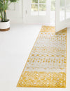 Mediterranean Lattice Collection Area Rug -  Casablanca (Ivory and Yellow) Runner Ivory and Yellow  lifestyle 0