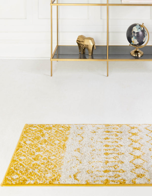 Mediterranean Lattice Collection Area Rug -  Casablanca (Ivory and Yellow) Runner Ivory and Yellow  lifestyle 3