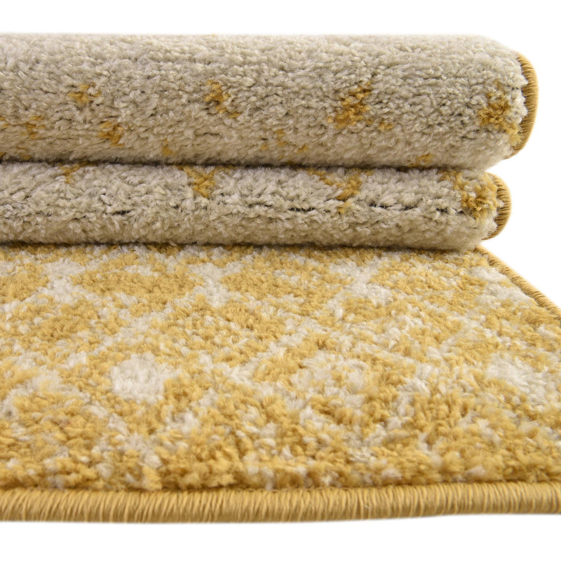 Mediterranean Lattice Collection Area Rug -  Casablanca (Ivory and Yellow) Runner Ivory and Yellow  lifestyle 13