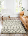Berber Lattice Shag Collection Area Rug - Atlas (Ivory) Rectangle Ivory  lifestyle 0