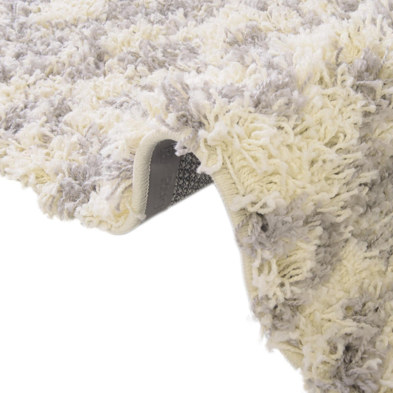 Berber Lattice Shag Collection Area Rug - Atlas (Ivory) Round Ivory  lifestyle 64