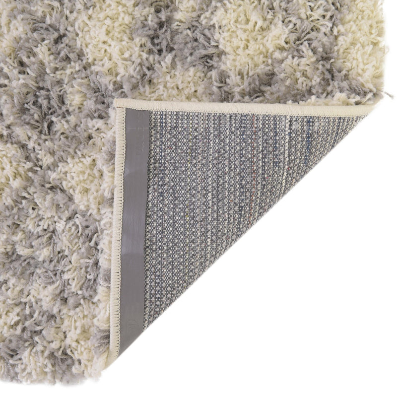 Berber Lattice Shag Collection Area Rug - Atlas (Ivory) Round Ivory  lifestyle 69