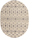 Berber Lattice Shag Collection Area Rug - Atlas (Ivory) Oval Ivory Main