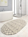 Berber Lattice Shag Collection Area Rug - Atlas (Ivory) Oval Ivory  lifestyle 22
