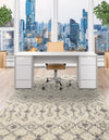 Berber Lattice Shag Collection Area Rug - Atlas (Ivory) Oval Ivory  lifestyle 25