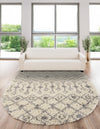 Berber Lattice Shag Collection Area Rug - Atlas (Ivory) Oval Ivory  lifestyle 31