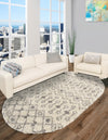Berber Lattice Shag Collection Area Rug - Atlas (Ivory) Oval Ivory  lifestyle 34
