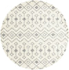 Berber Lattice Shag Collection Area Rug - Atlas (Ivory) Round Ivory Main