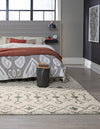 Berber Lattice Shag Collection Area Rug - Atlas (Ivory) Square Ivory  lifestyle 0