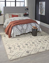 Berber Lattice Shag Collection Area Rug - Atlas (Ivory) Square Ivory  lifestyle 2