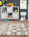 Berber Lattice Shag Collection Area Rug - Atlas (Ivory) Runner Ivory  lifestyle 39