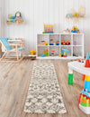Berber Lattice Shag Collection Area Rug - Atlas (Ivory) Runner Ivory  lifestyle 42