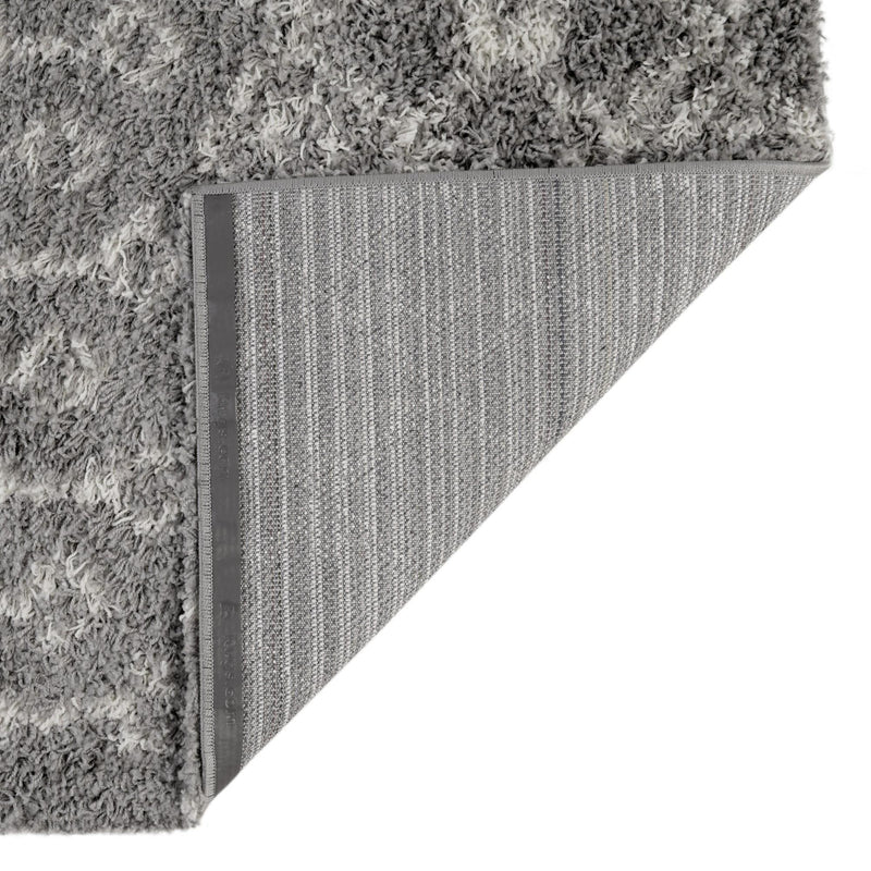 Berber Lattice Shag Collection Area Rug - Atlas (Gray) Runner Gray  lifestyle 81