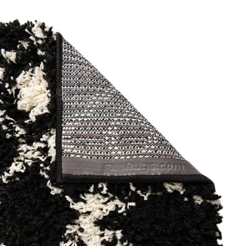 Berber Lattice Shag Collection Area Rug - Atlas (Black and White) Square Black and White  lifestyle 62