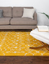 Berber Lattice Shag Collection Area Rug - Atlas (Yellow) Rectangle Yellow  lifestyle 0