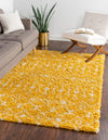 Berber Lattice Shag Collection Area Rug - Atlas (Yellow) Rectangle Yellow  lifestyle 2