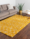 Berber Lattice Shag Collection Area Rug - Atlas (Yellow) Rectangle Yellow  lifestyle 3