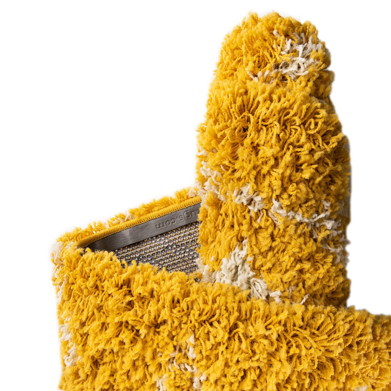 Berber Lattice Shag Collection Area Rug - Atlas (Yellow) Rectangle Yellow  lifestyle 18