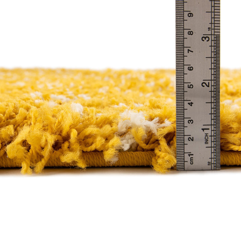 Berber Lattice Shag Collection Area Rug - Atlas (Yellow) Rectangle Yellow  lifestyle 20