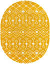 Berber Lattice Shag Collection Area Rug - Atlas (Yellow) Oval Yellow Main