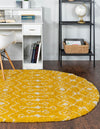 Berber Lattice Shag Collection Area Rug - Atlas (Yellow) Oval Yellow  lifestyle 0