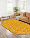 Berber Lattice Shag Collection Area Rug - Atlas (Yellow) Oval Yellow  lifestyle 24