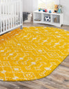 Berber Lattice Shag Collection Area Rug - Atlas (Yellow) Oval Yellow  lifestyle 26