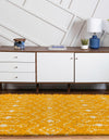 Berber Lattice Shag Collection Area Rug - Atlas (Yellow) Oval Yellow  lifestyle 29