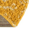 Berber Lattice Shag Collection Area Rug - Atlas (Yellow) Round Yellow  lifestyle 8