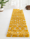 Berber Lattice Shag Collection Area Rug - Atlas (Yellow) Runner Yellow  lifestyle 0