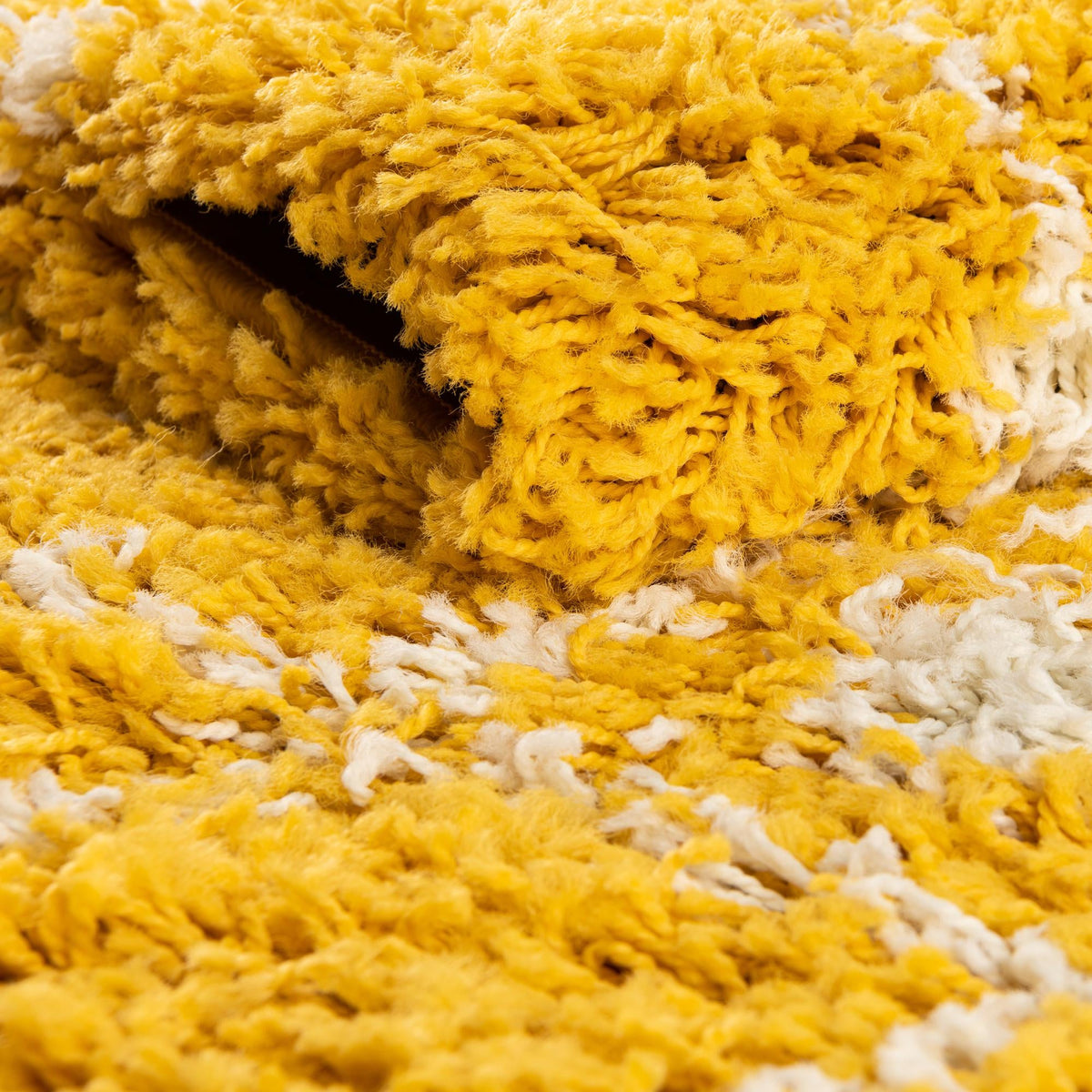 Berber Lattice Shag Collection Area Rug - Atlas (Yellow) Runner Yellow  lifestyle 5