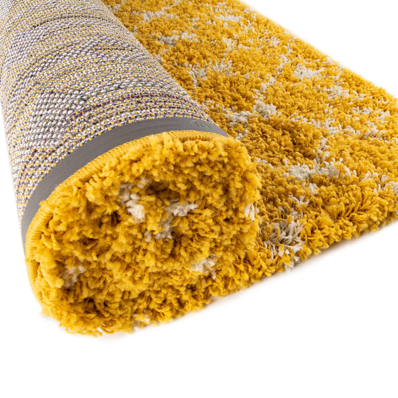 Berber Lattice Shag Collection Area Rug - Atlas (Yellow) Runner Yellow  lifestyle 11