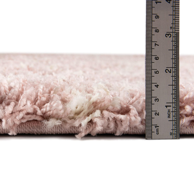 Berber Lattice Shag Collection Area Rug - Atlas (Light Pink) Oval Light Pink  lifestyle 68