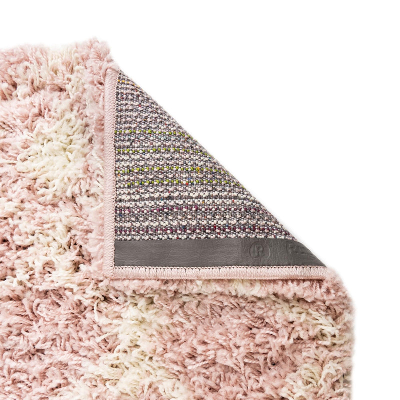 Berber Lattice Shag Collection Area Rug - Atlas (Light Pink) Oval Light Pink  lifestyle 69
