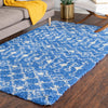 Berber Lattice Shag Collection Area Rug - Atlas (Periwinkle Blue) Rectangle Periwinkle Blue  lifestyle 16