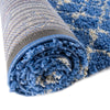 Berber Lattice Shag Collection Area Rug - Atlas (Periwinkle Blue) Round Periwinkle Blue  lifestyle 13