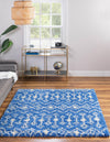Berber Lattice Shag Collection Area Rug - Atlas (Periwinkle Blue) Square Periwinkle Blue  lifestyle 0