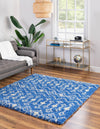 Berber Lattice Shag Collection Area Rug - Atlas (Periwinkle Blue) Square Periwinkle Blue  lifestyle 2