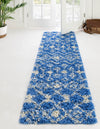 Berber Lattice Shag Collection Area Rug - Atlas (Periwinkle Blue) Runner Periwinkle Blue  lifestyle 0