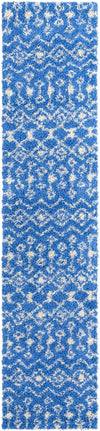 Berber Lattice Shag Collection Area Rug - Atlas (Periwinkle Blue) Runner Periwinkle Blue Main