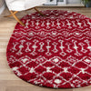 Berber Lattice Shag Collection Area Rug - Atlas (Burgundy Red) Oval Burgundy Red  lifestyle 15