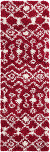 Berber Lattice Shag Collection Area Rug - Atlas (Burgundy Red) Runner Burgundy Red  lifestyle 17