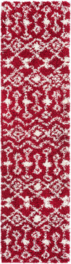 Berber Lattice Shag Collection Area Rug - Atlas (Burgundy Red) Runner Burgundy  lifestyle 26
