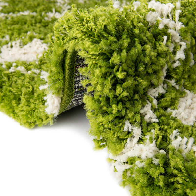 Berber Lattice Shag Collection Area Rug - Atlas (Green) Runner Green  lifestyle 79