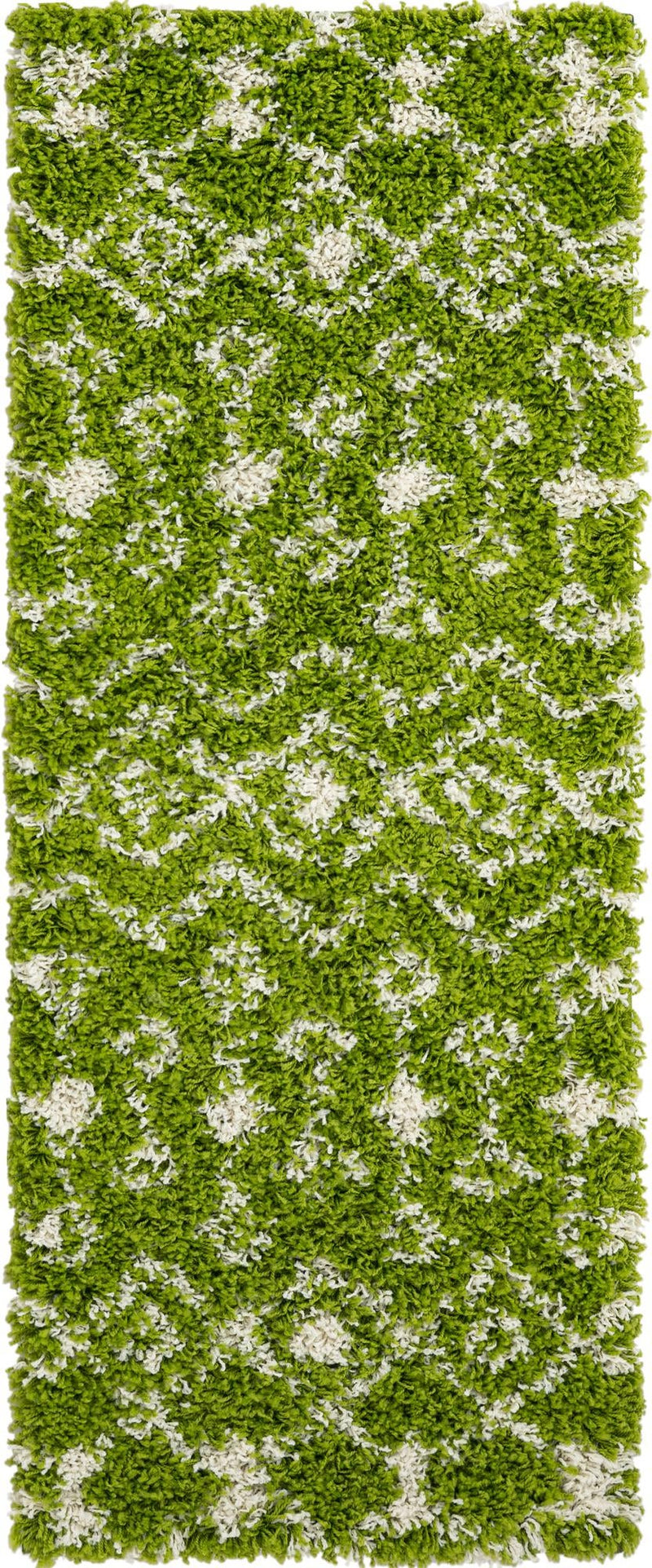 Berber Lattice Shag Collection Area Rug - Atlas (Green) Runner Green Main