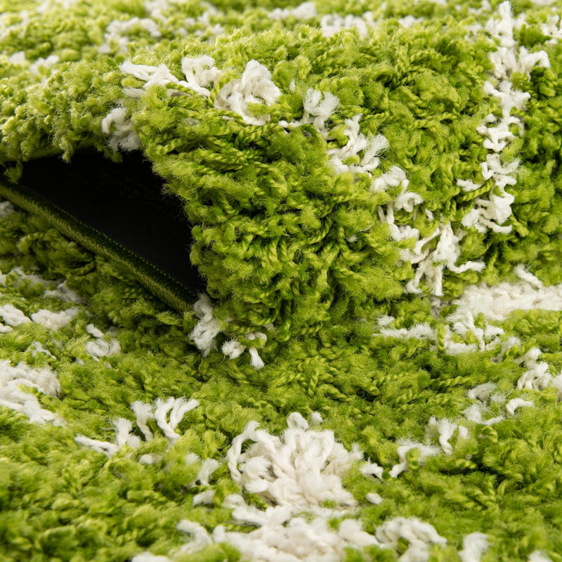 Berber Lattice Shag Collection Area Rug - Atlas (Green) Runner Green  lifestyle 5