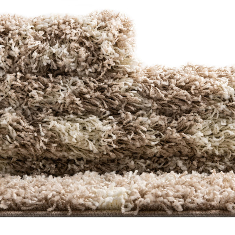 Berber Lattice Shag Collection Area Rug - Atlas (Light Brown) Round Light Brown  lifestyle 71