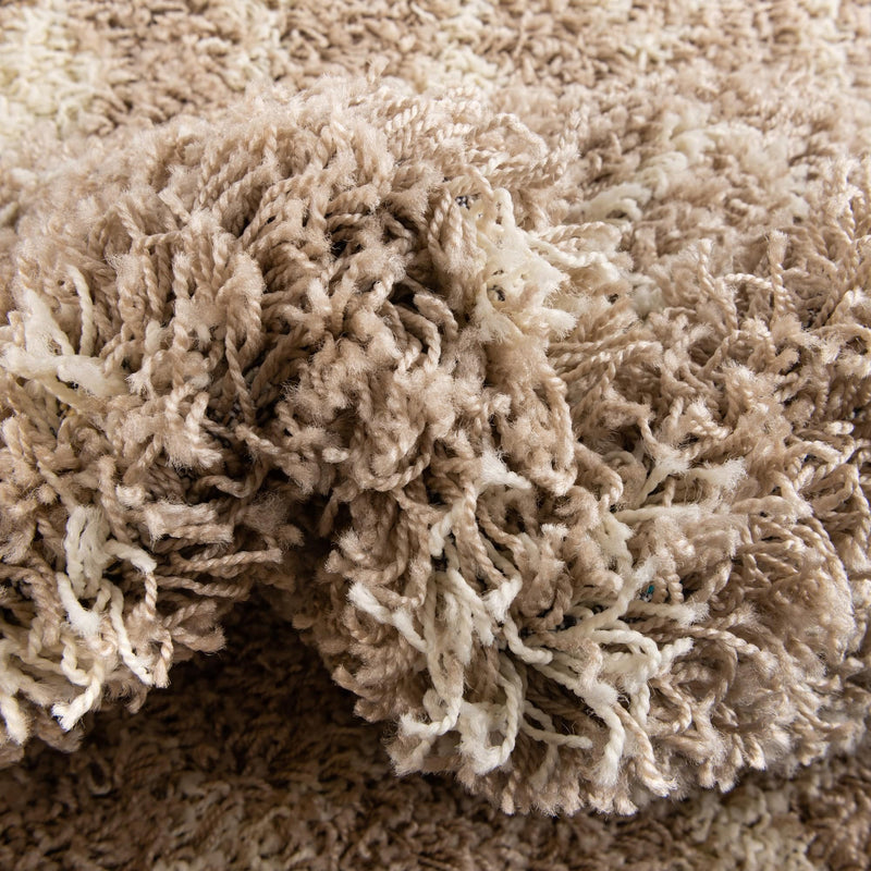 Berber Lattice Shag Collection Area Rug - Atlas (Light Brown) Round Light Brown  lifestyle 75