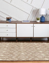 Berber Lattice Shag Collection Area Rug - Atlas (Light Brown) Oval Light Brown  lifestyle 26